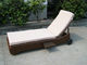 Patio Wicker Chaise Lounge , White Poolside / Balcony Lounger