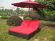 Comfortable Outdoor Rattan Daybed , Wicker Double Chaise Lounge
