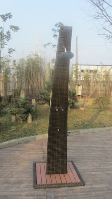 Strong All Weather Brown Shower With PE Rattan , Steel frame