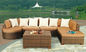 Bistro / Restaurant Leisure Rattan Sofa , Resin Wicker Patio Furniture